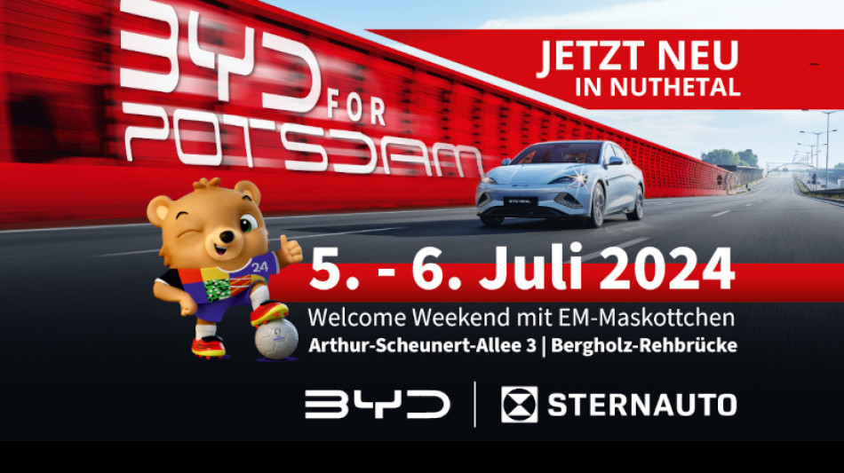 STERNAUTO er&ouml;ffnet den ersten BYD Store f&uuml;r die Region Potsdam, bei Berlin in Deutschland