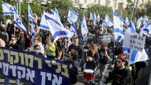 Mar&eacute;e bleu-blanc &agrave; J&eacute;rusalem contre la r&eacute;forme de la justice