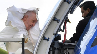 Le pape, diminu&eacute;, emprunte une plateforme &eacute;l&eacute;vatrice pour monter &agrave; bord de son avion