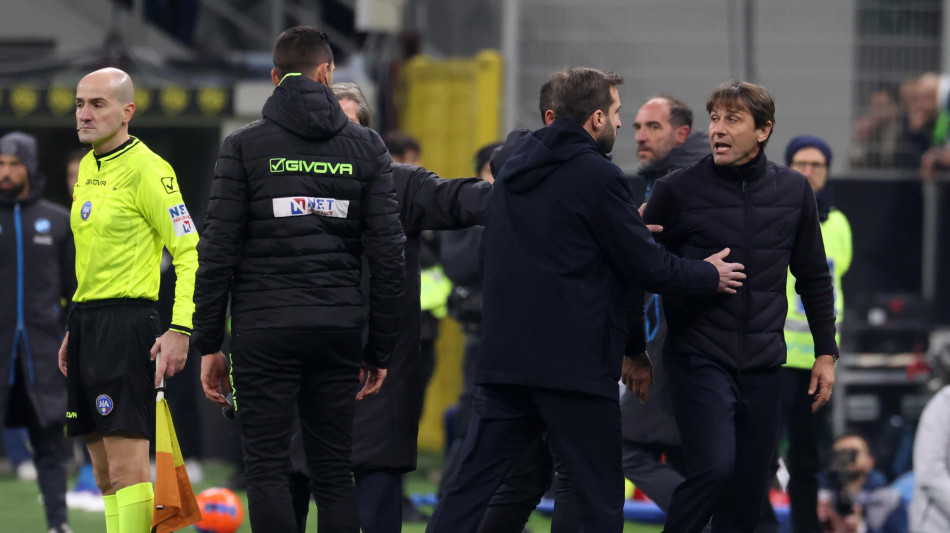 Due giornate di squalifica a Conte per il parapiglia in Inter-Napoli