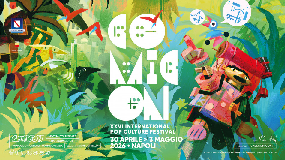 Leo Ortolani magister Comicon 2026, poster di Aurelien Predal ospite d'onore