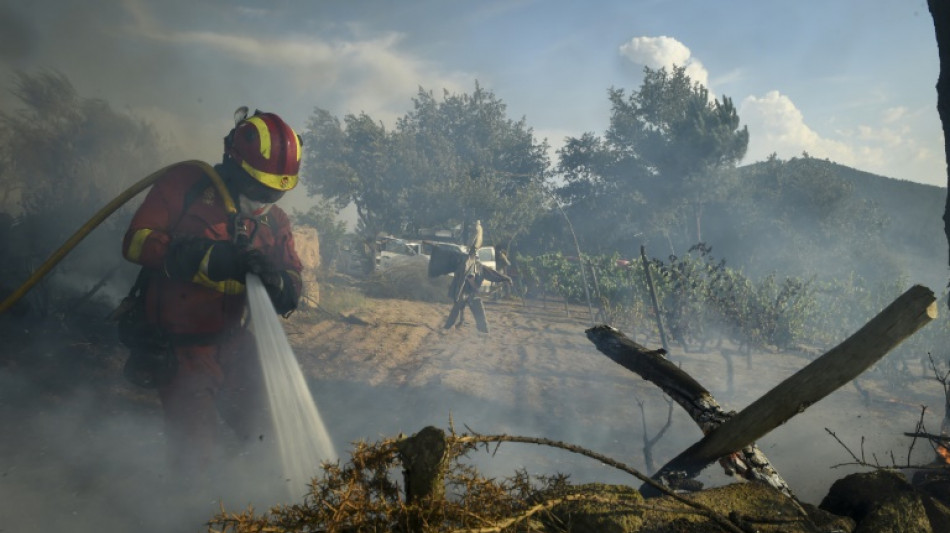 Spanische Feuerwehr k&auml;mpft gegen wiederaufgeflammten Waldbrand und neues Feuer